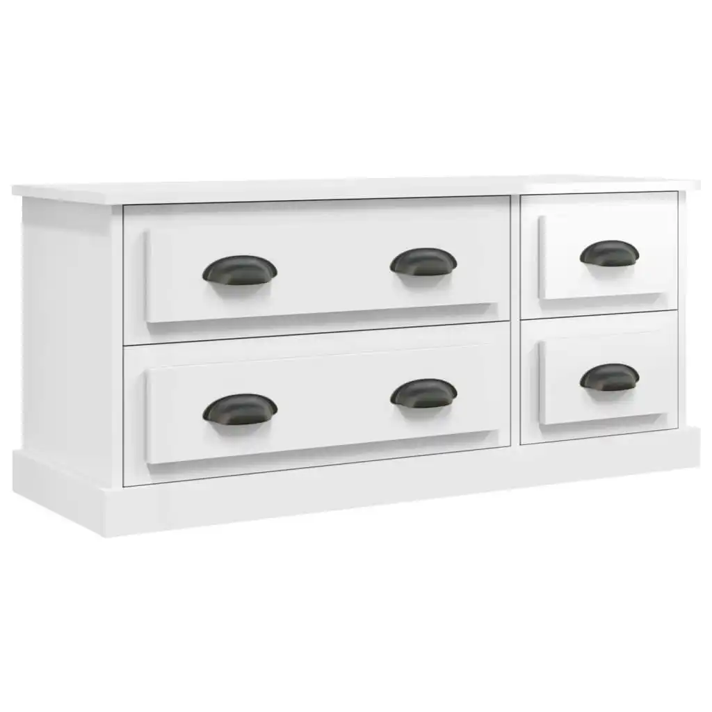 TV Cabinet High Gloss White 100x35.5x45 cm Engineered Wood 816450