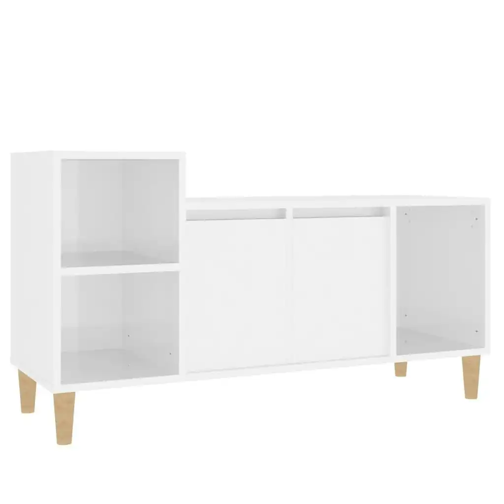 TV Cabinet High Gloss White 100x35x55 cm Engineered Wood 821174