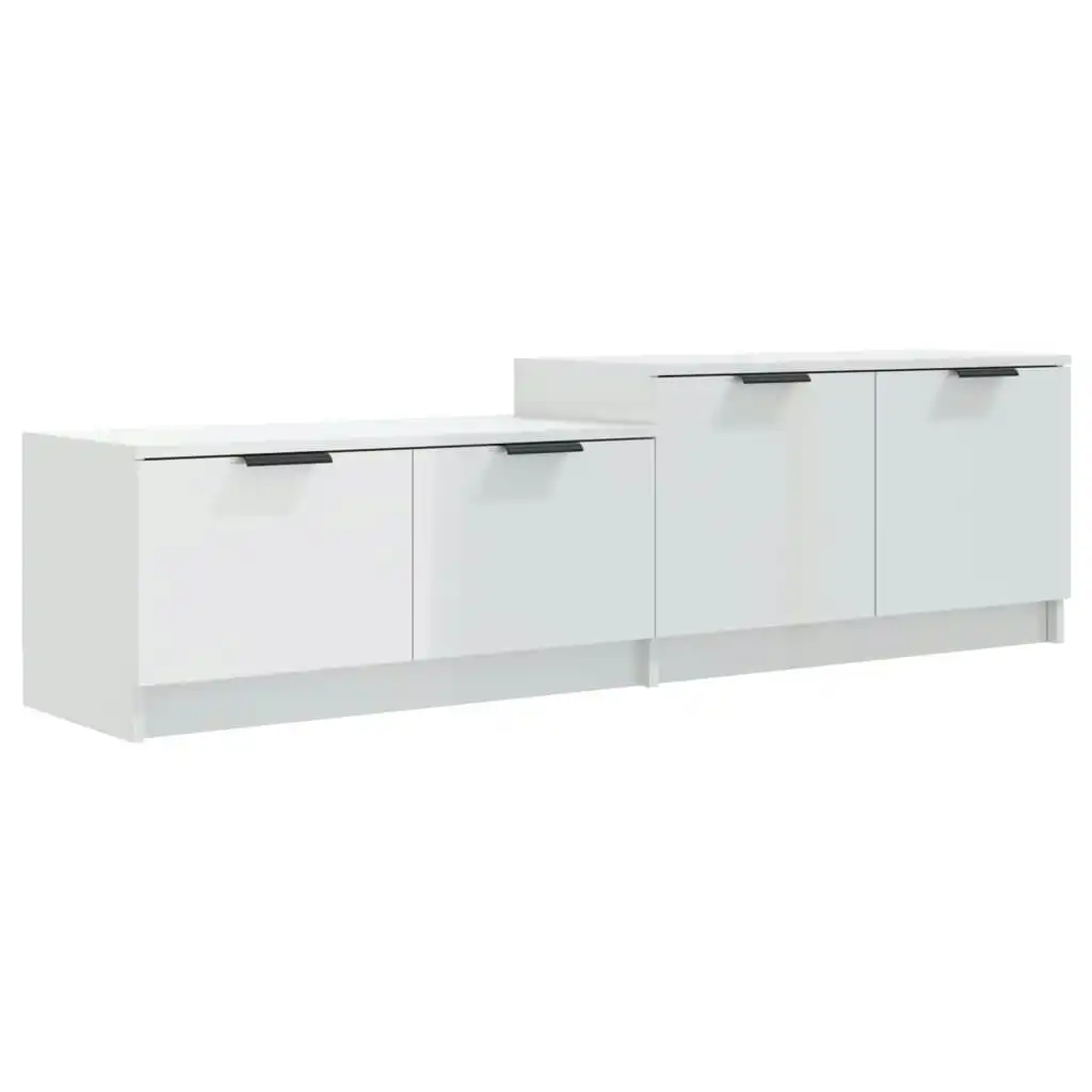 TV Cabinet High Gloss White 158.5x36x45 cm Engineered Wood 811490