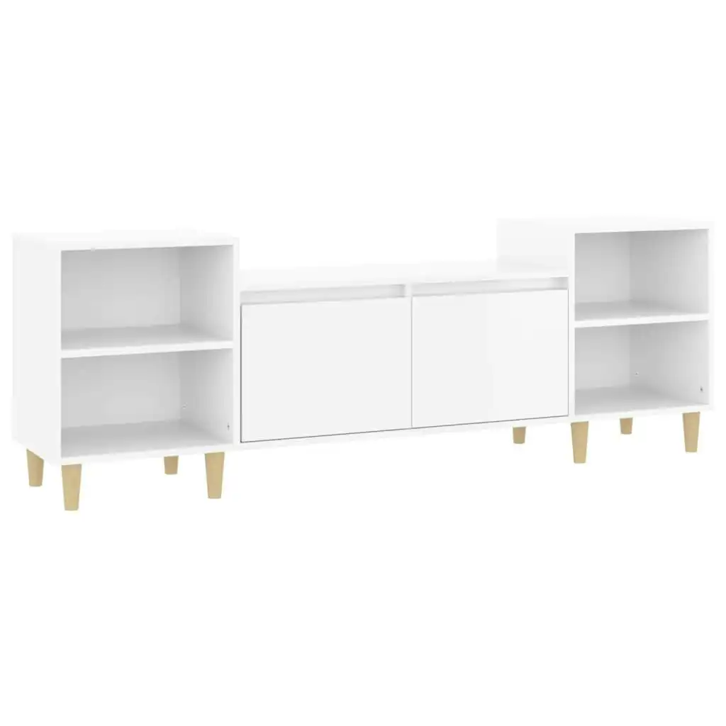 TV Cabinet High Gloss White 160x35x55 cm Engineered Wood 821190