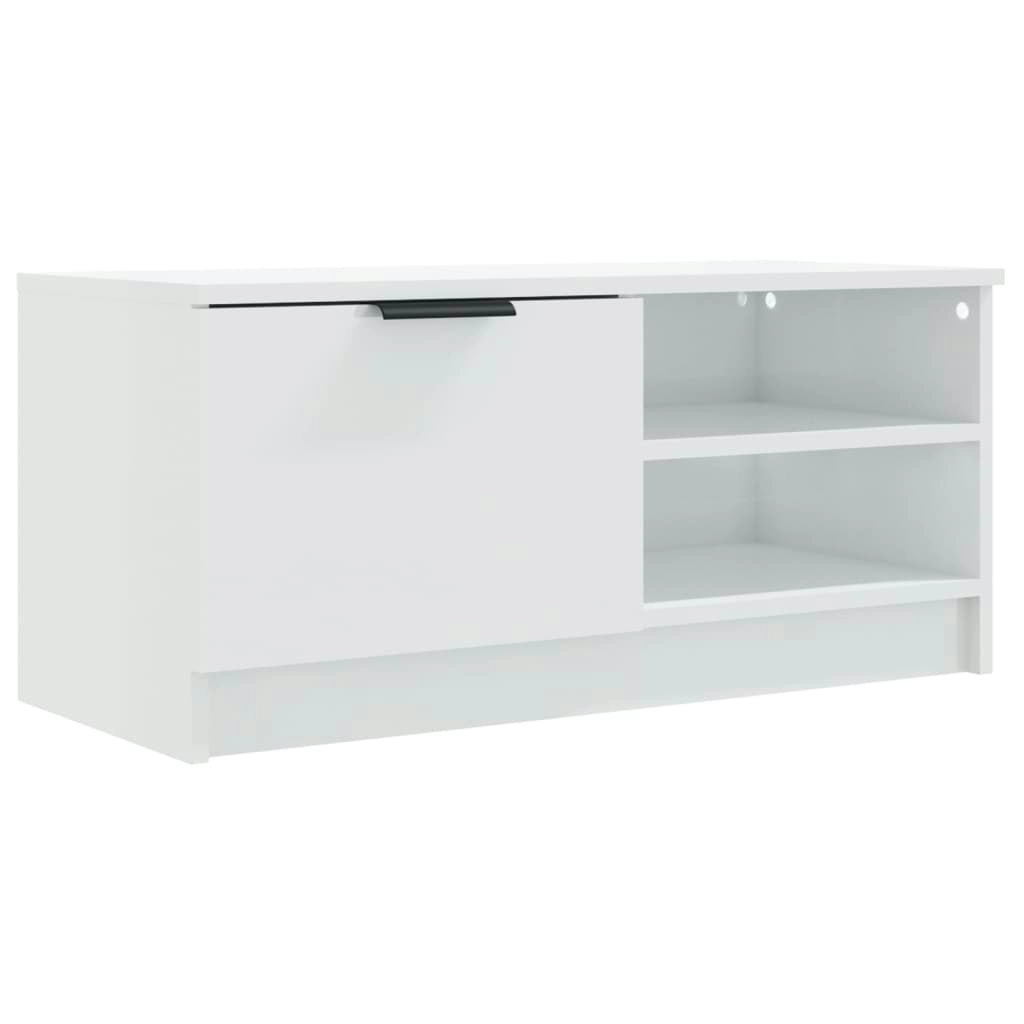 TV Cabinet High Gloss White 80x35x36.5 cm Engineered Wood 811478