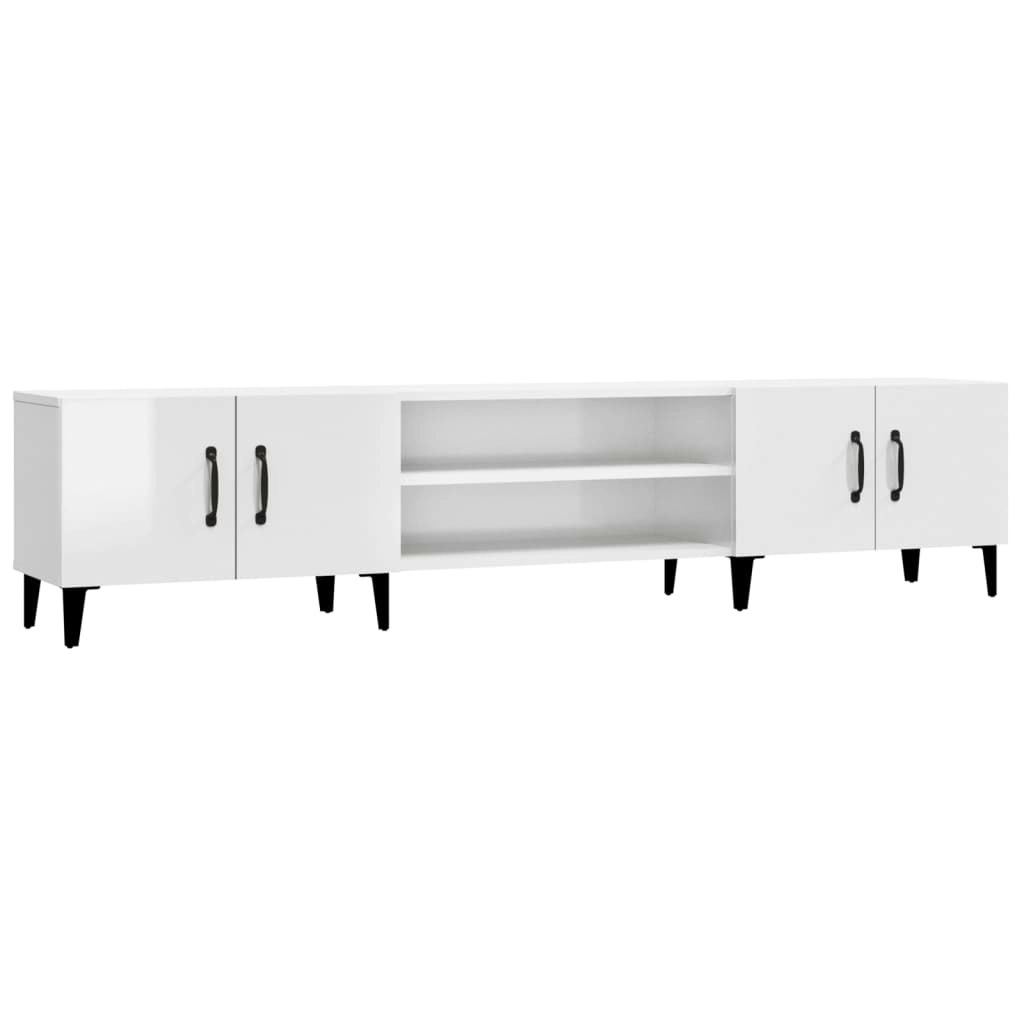 TV Cabinet High Gloss White 180x31.5x40 cm Engineered Wood 816266