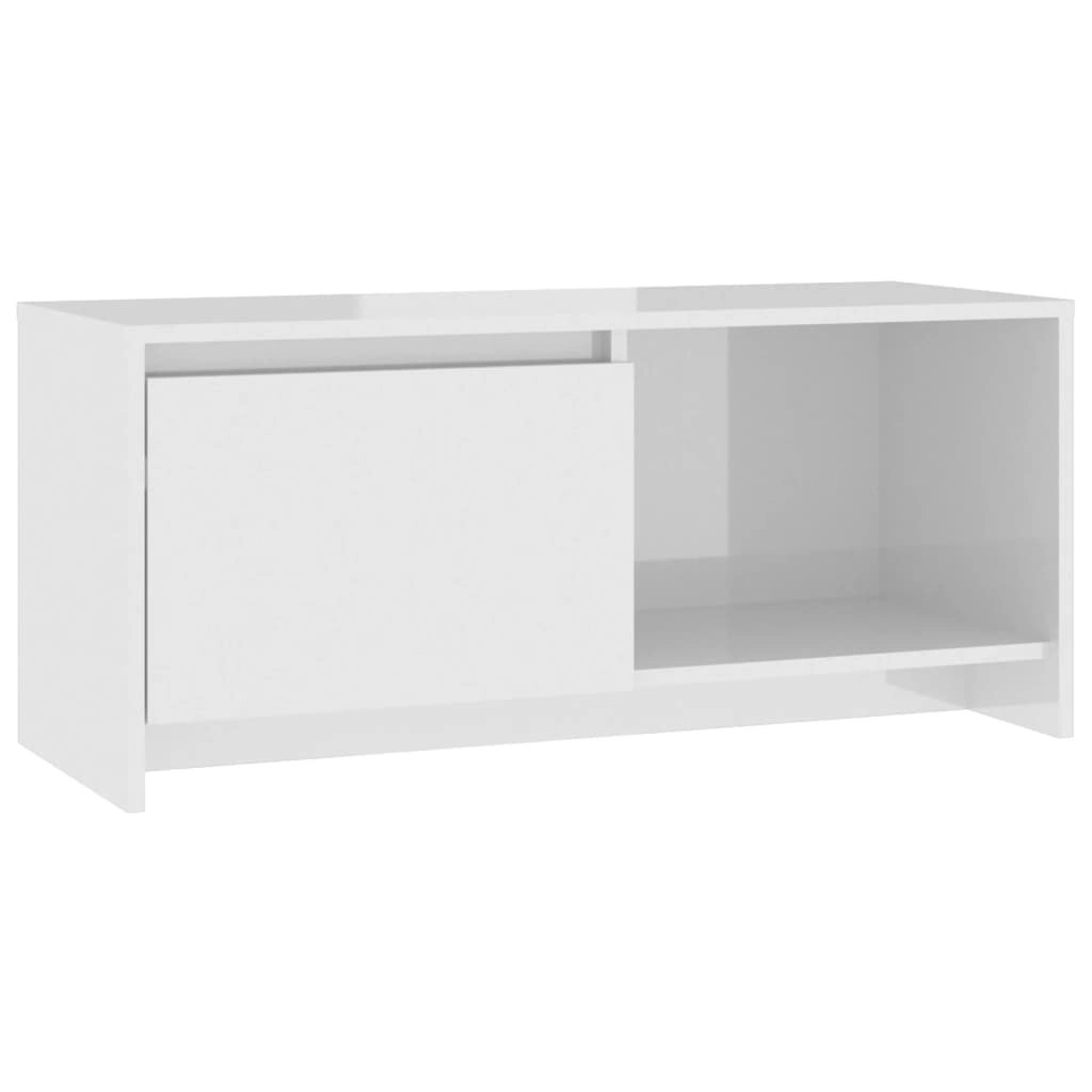 TV Cabinet High Gloss White 90x35x40 cm Engineered Wood 809788