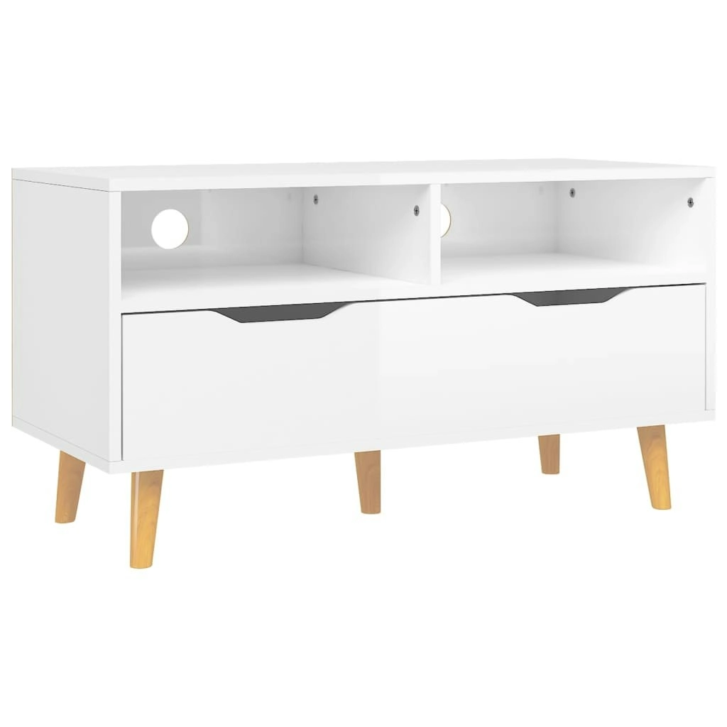 TV Cabinet High Gloss White 90x40x48.5 cm Engineered Wood 326783