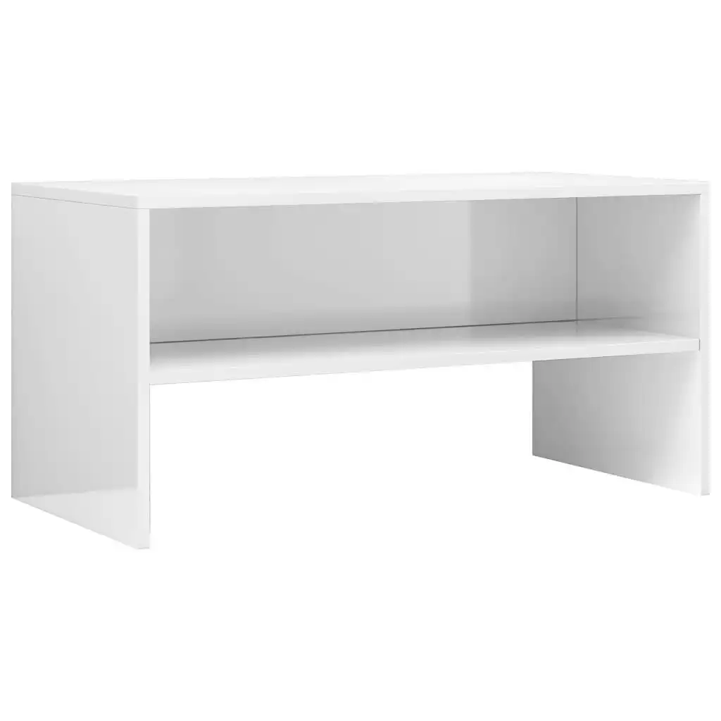 TV Cabinet High Gloss White 80x40x40 cm Engineered Wood 800060