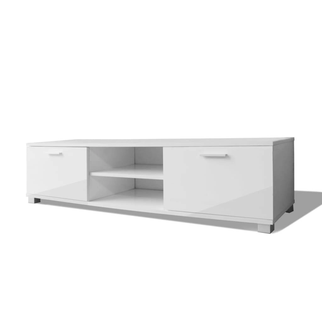 TV Cabinet High-Gloss White 140x40.5x35 cm 243043