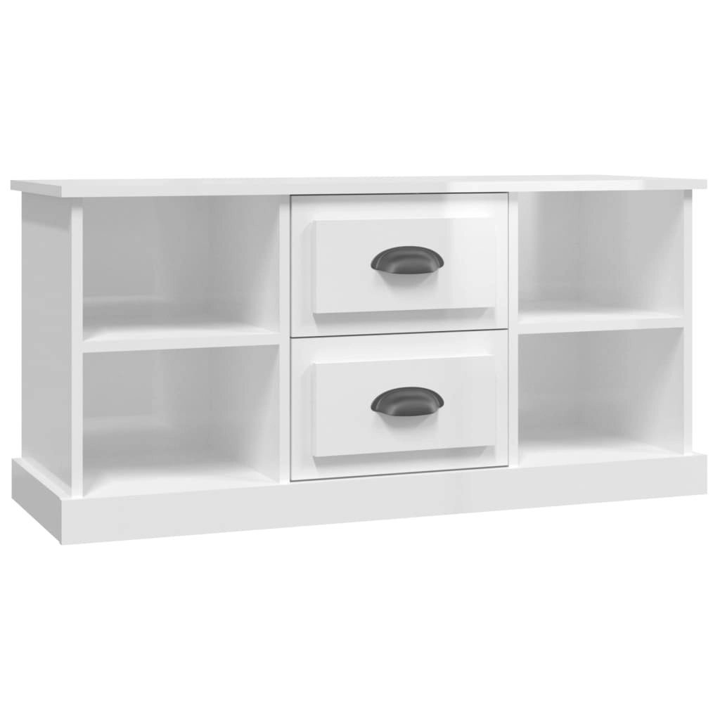 TV Cabinet High Gloss White 99.5x35.5x48 cm Engineered Wood 816274