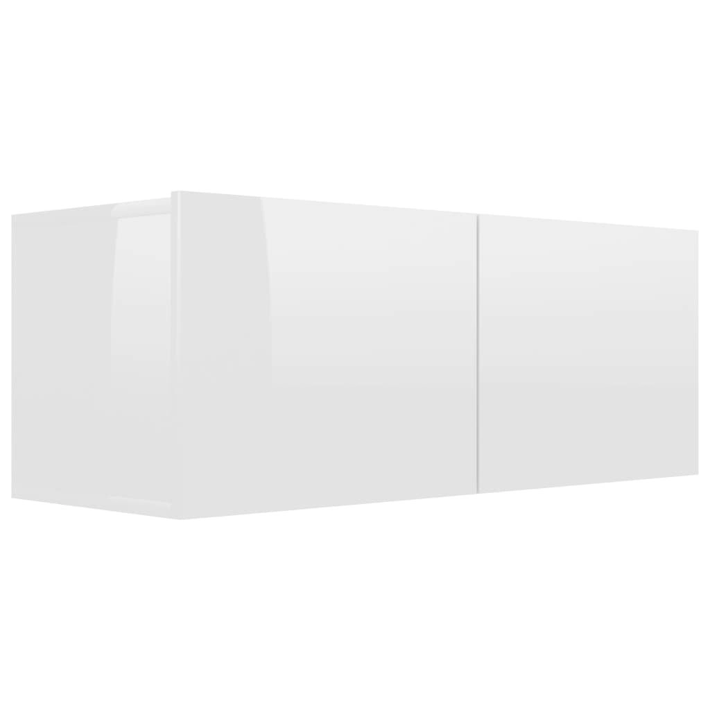 TV Cabinet High Gloss White 80x30x30 cm Engineered Wood 801478