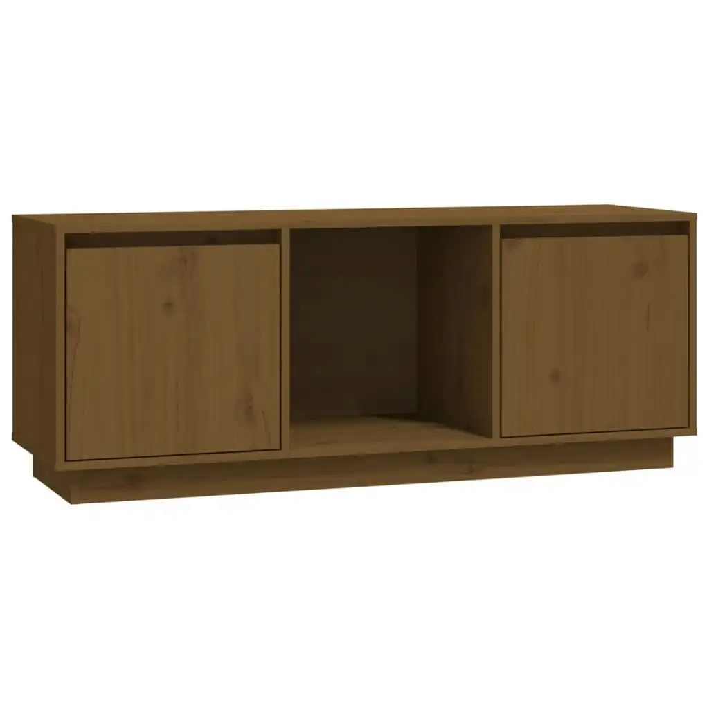 TV Cabinet Honey Brown 110.5x35x44 cm Solid Wood Pine 814342