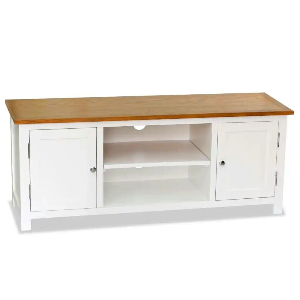 TV Cabinet 120x35x48 cm Solid Oak Wood 247059