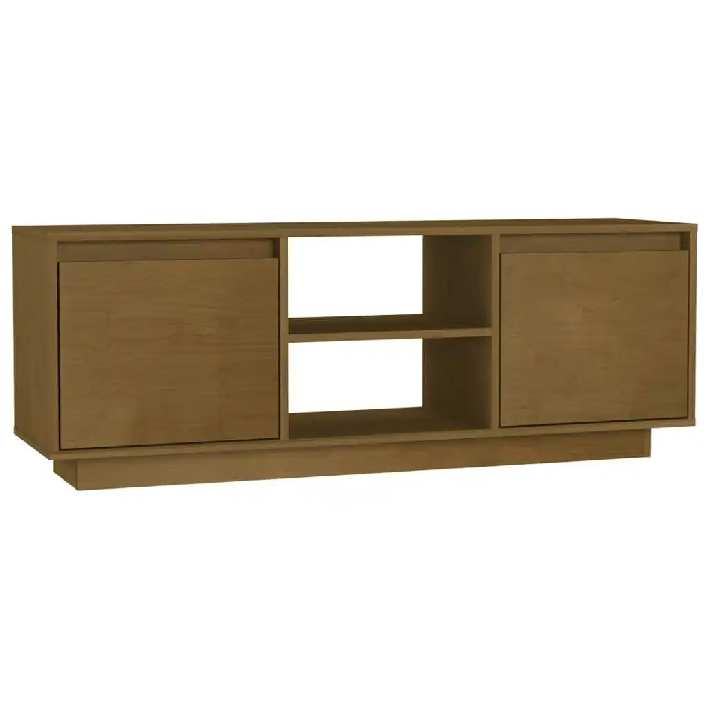 TV Cabinet Honey Brown 110x30x40 cm Solid Pinewood 809903