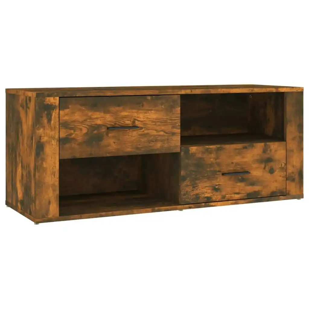 TV Cabinet Smoked Oak 100x35x40 cm Engineered Wood 823104