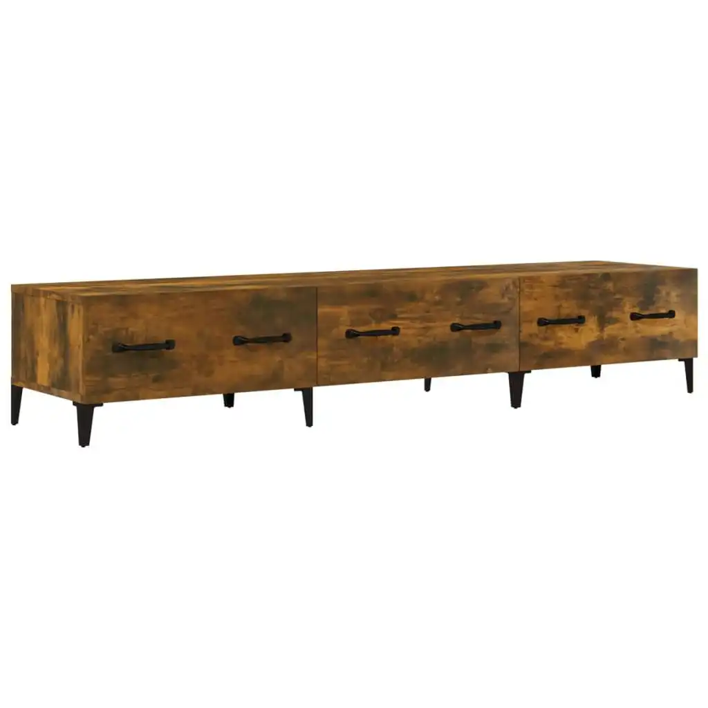 TV Cabinet Smoked Oak 150x34.5x30 cm Engineered Wood 817510