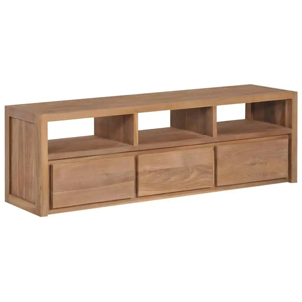 TV Cabinet Solid Teak Wood with Natural Finish 120x30x40 cm 246950