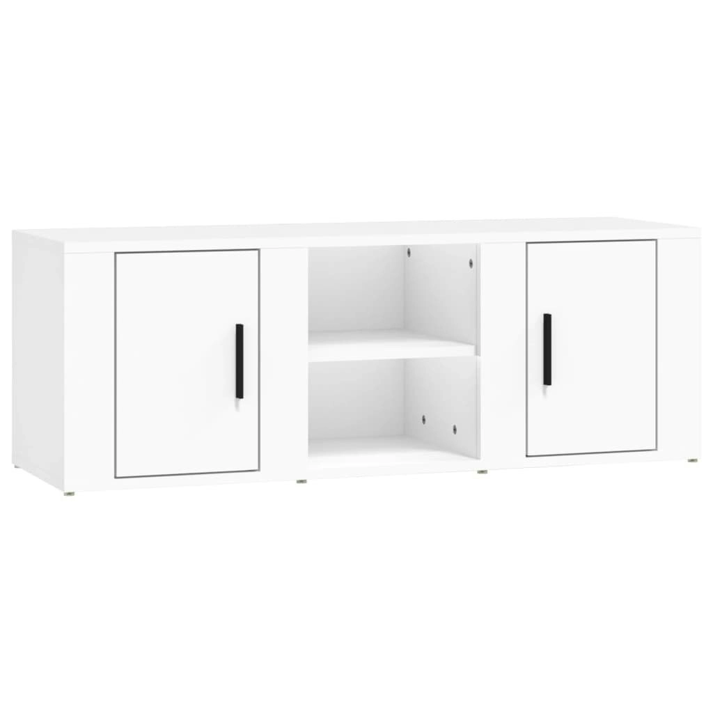 TV Cabinet White 100x31.5x35 cm Engineered Wood 819428