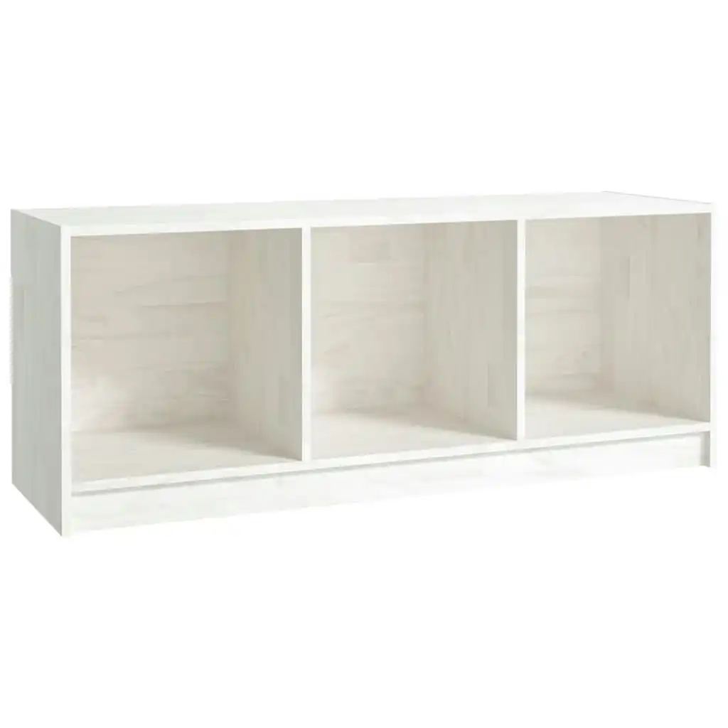 TV Cabinet White 104x33x41 cm Solid Pinewood 809961