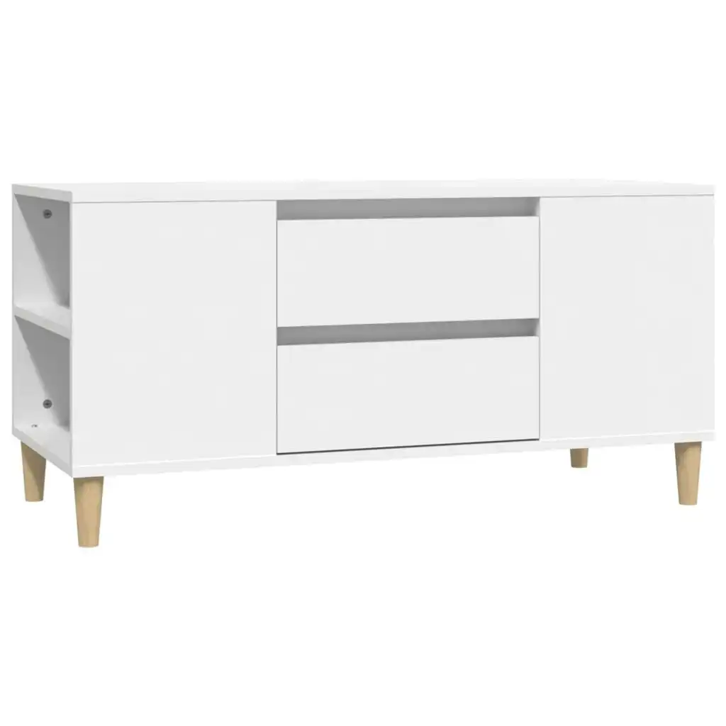 TV Cabinet White 102x44.5x50 cm Engineered Wood 819596