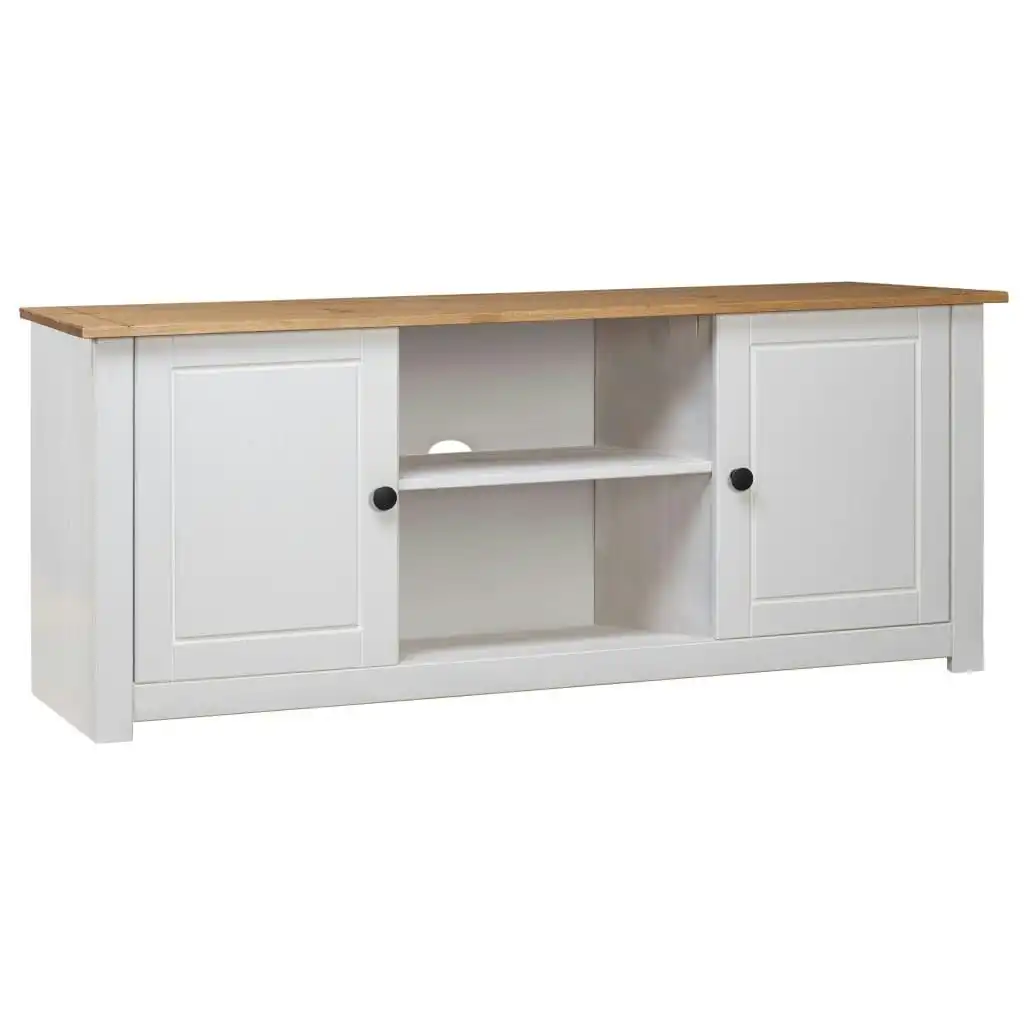 TV Cabinet White 120x40x50 cm Solid Pine Wood Panama Range 282672