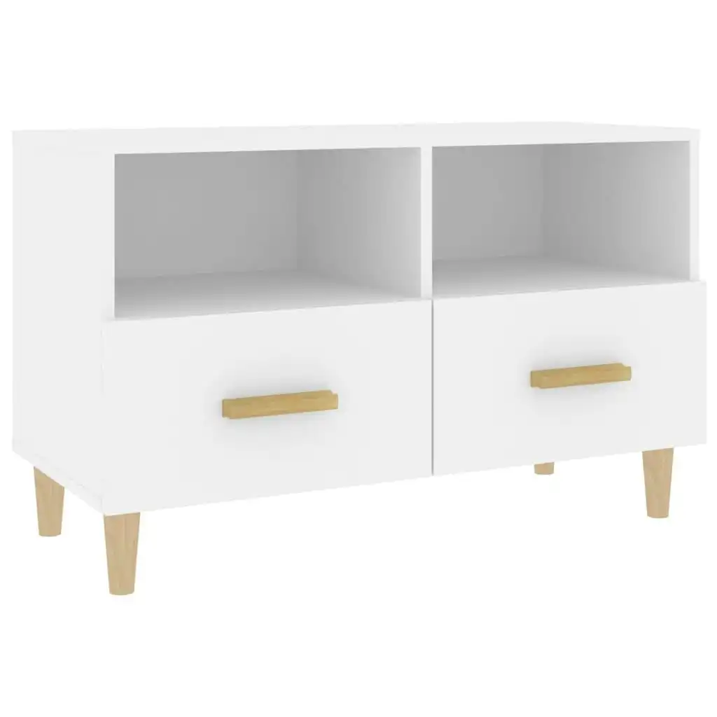 TV Cabinet White 80x36x50 cm Engineered Wood 812582