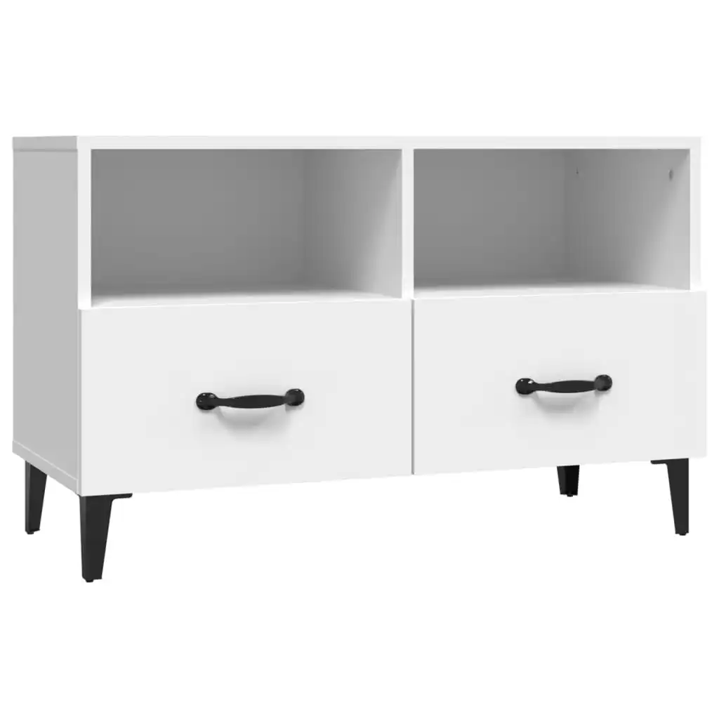 TV Cabinet White 80x36x50 cm Engineered Wood 812591