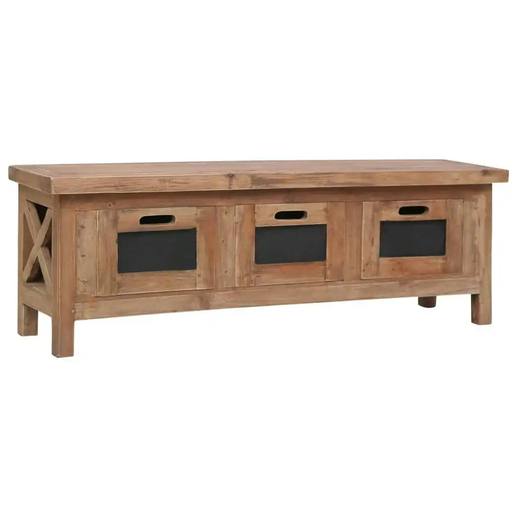 TV Cabinet with 3 Drawers 120x30x40 cm Solid Mahogany Wood 283913