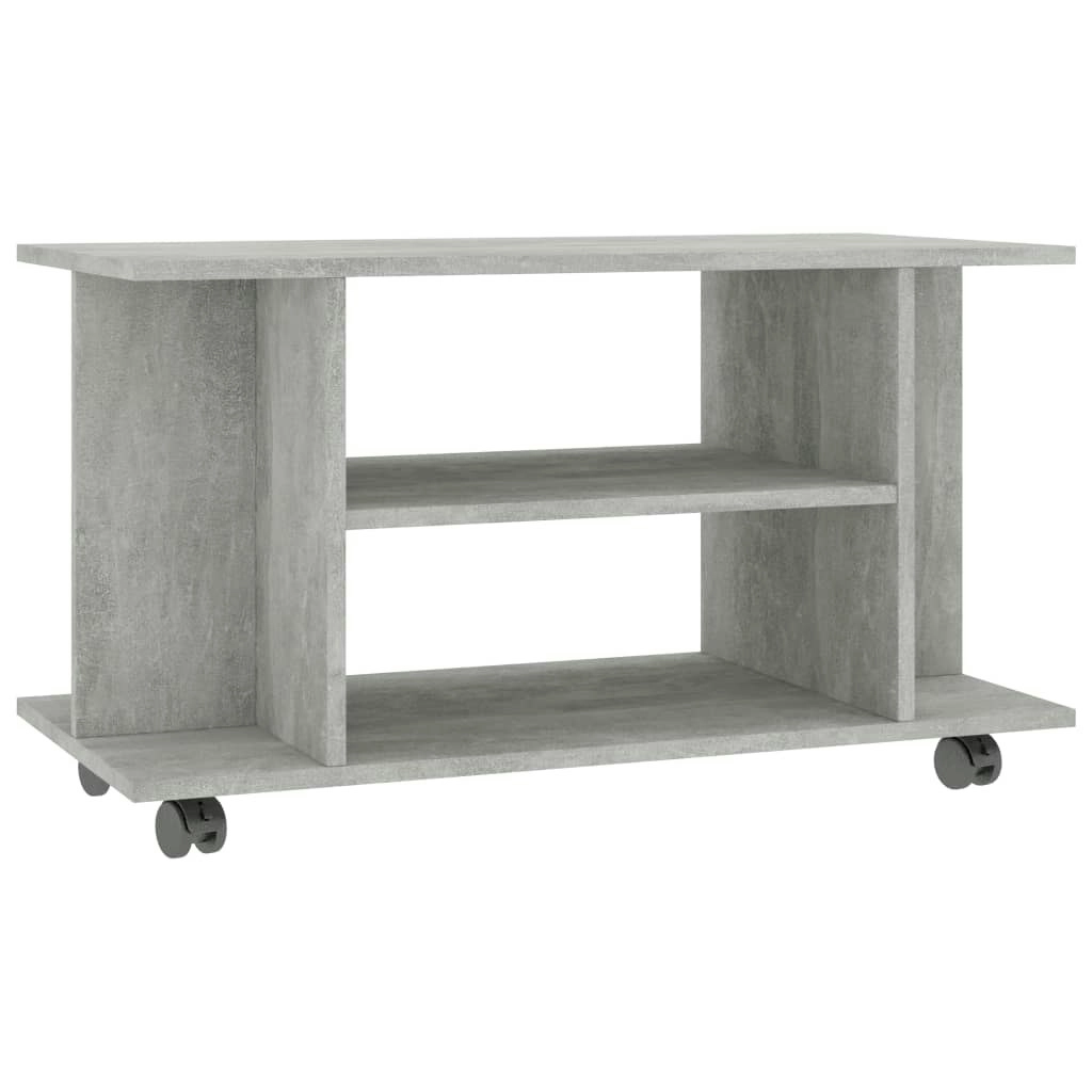 TV Cabinet with Castors Concrete Grey 80x40x45 cm Engineered Wood 800193