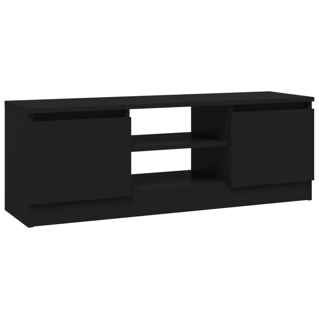 TV Cabinet with Door Black 102x30x36 cm 823351