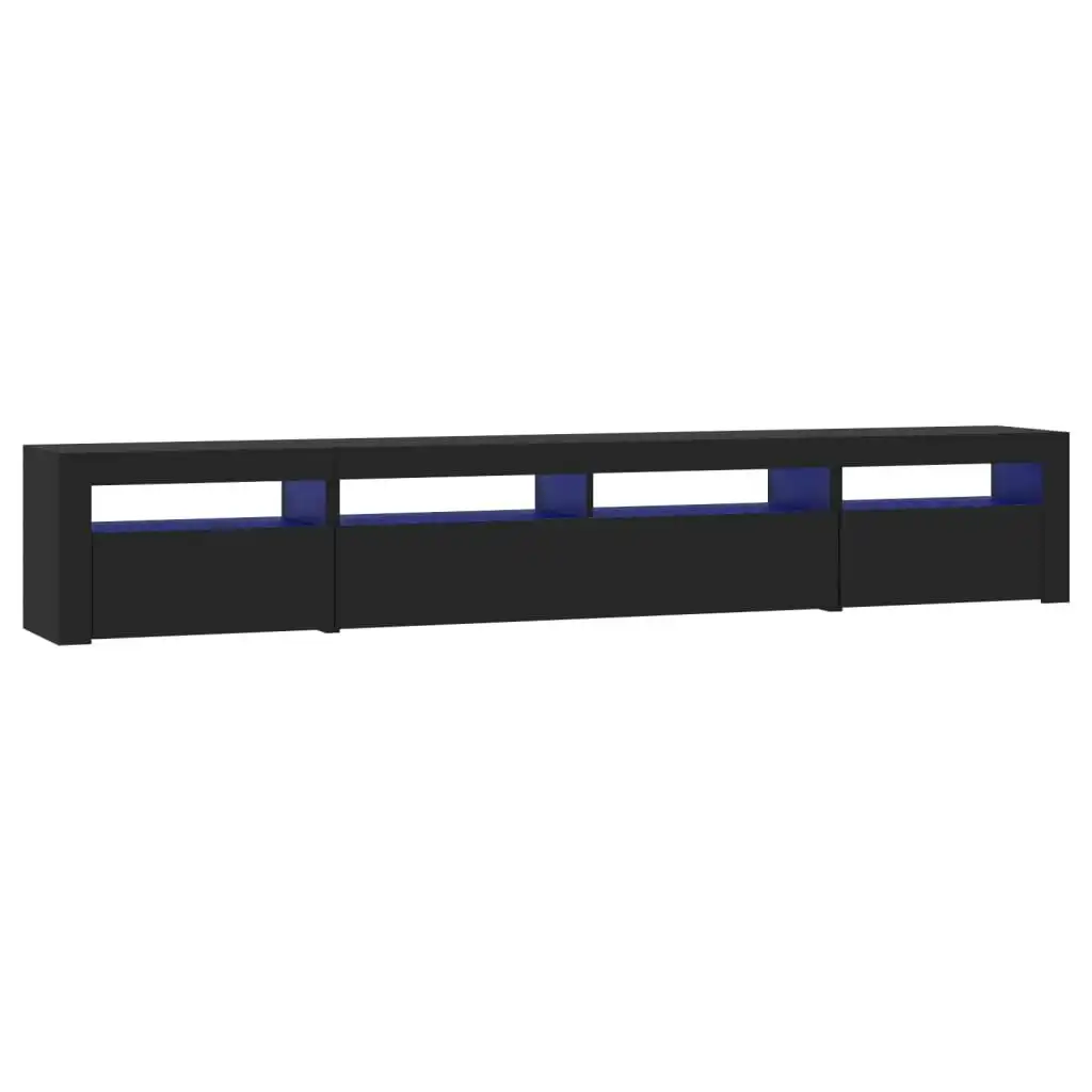 TV Cabinet with LED Lights Black 240x35x40 cm 3152723