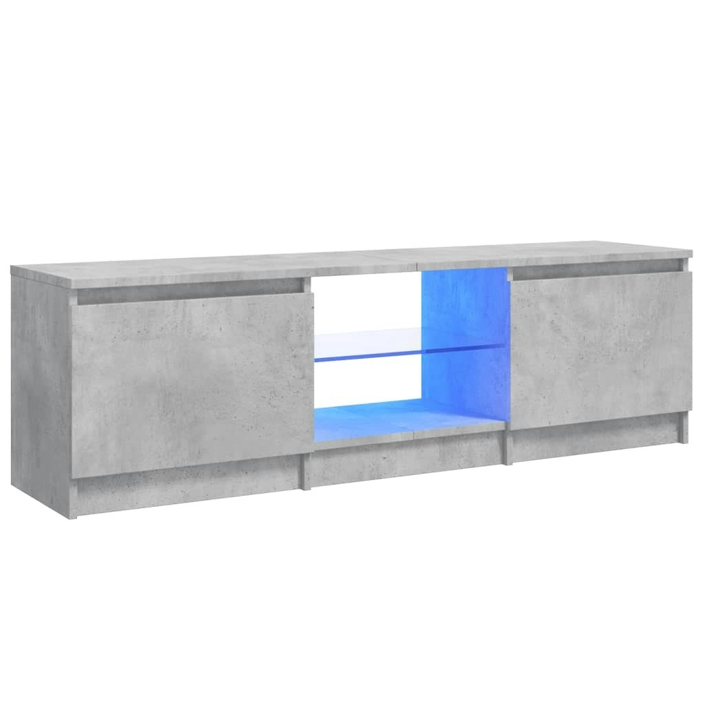 TV Cabinet with LED Lights Concrete Grey 120x30x35.5 cm 804287