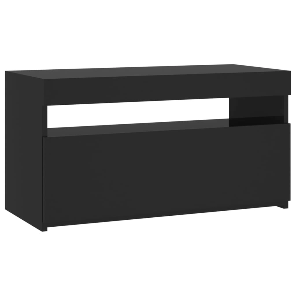 TV Cabinet with LED Lights Black 75x35x40 cm 804393