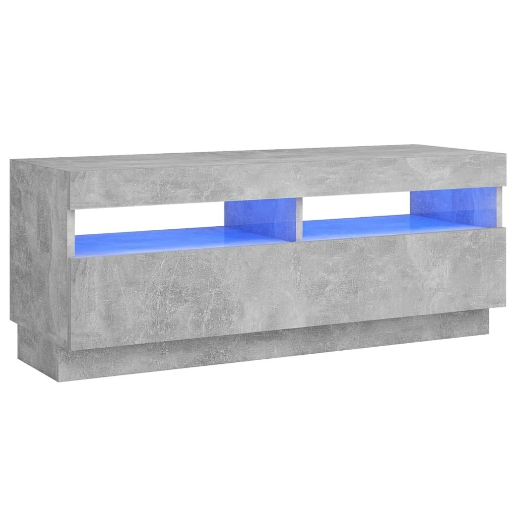 TV Cabinet with LED Lights Concrete Grey 100x35x40 cm 804458