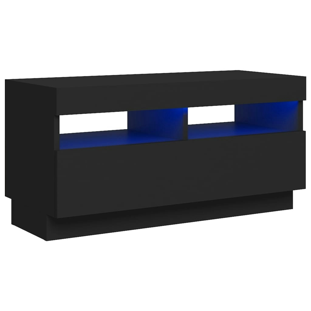 TV Cabinet with LED Lights Black 80x35x40 cm 804446