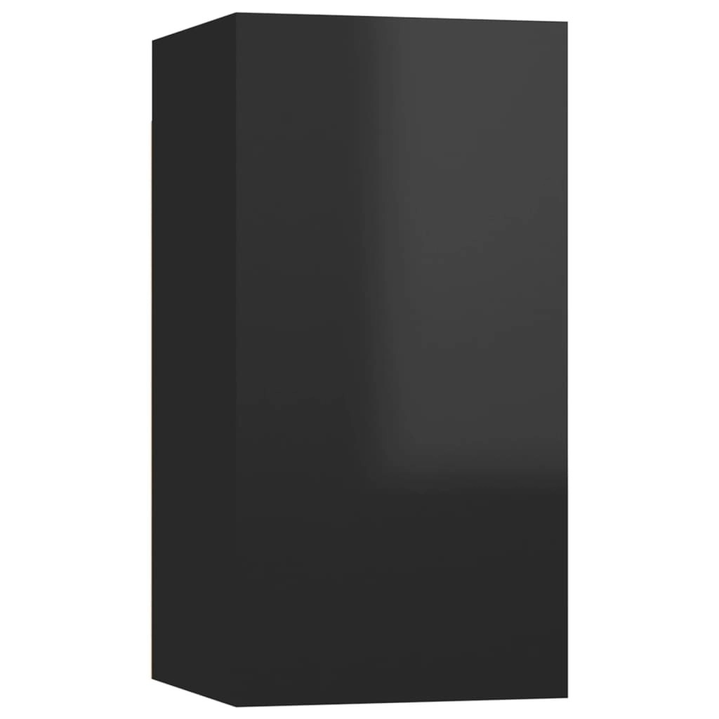 TV Cabinet High Gloss Black 30.5x30x60 cm Engineered Wood 803340