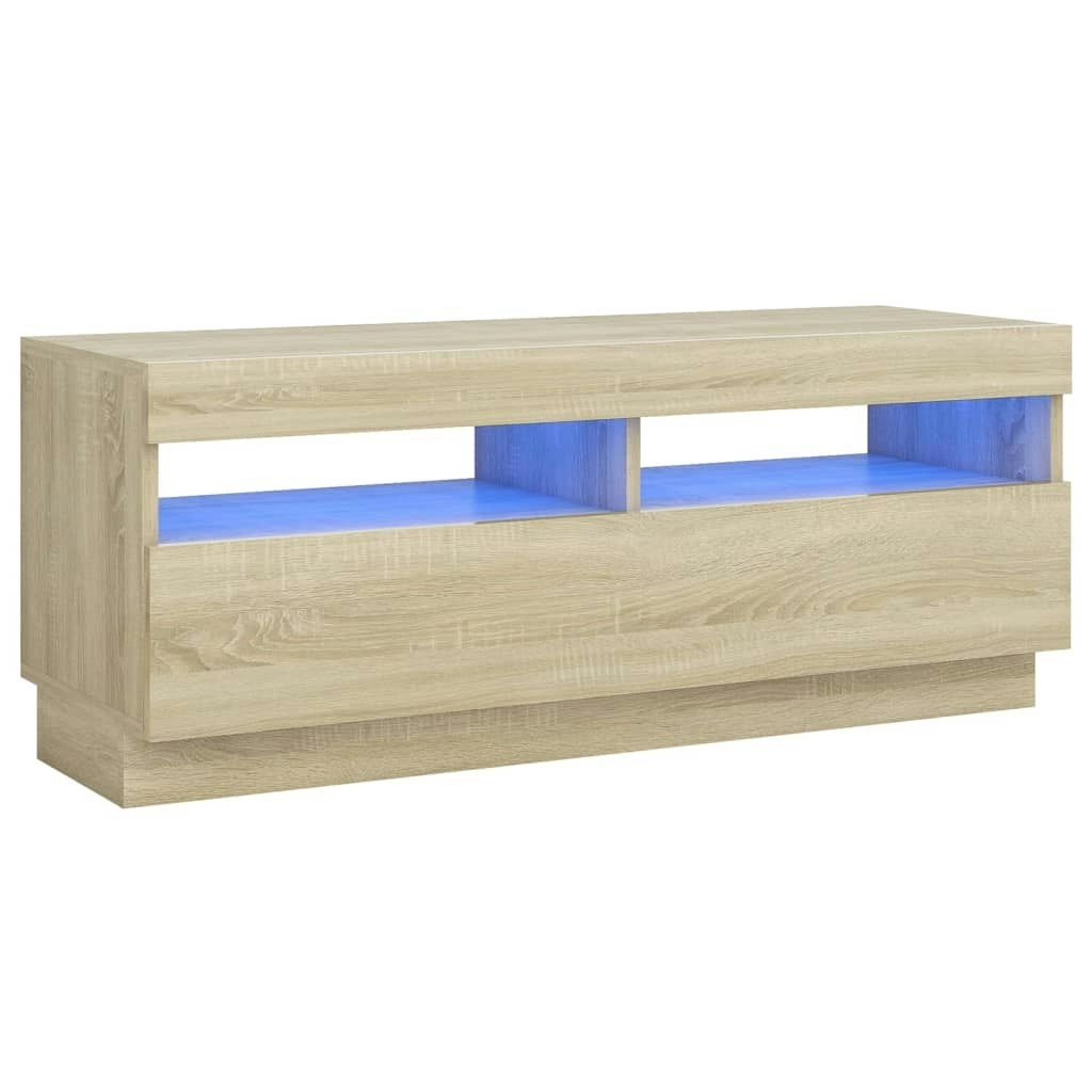 TV Cabinet with LED Lights Sonoma Oak 100x35x40 cm 804457