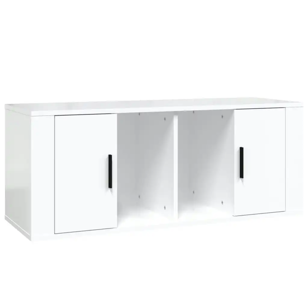 TV Cabinet High Gloss White 100x35x40 cm Engineered Wood 816802