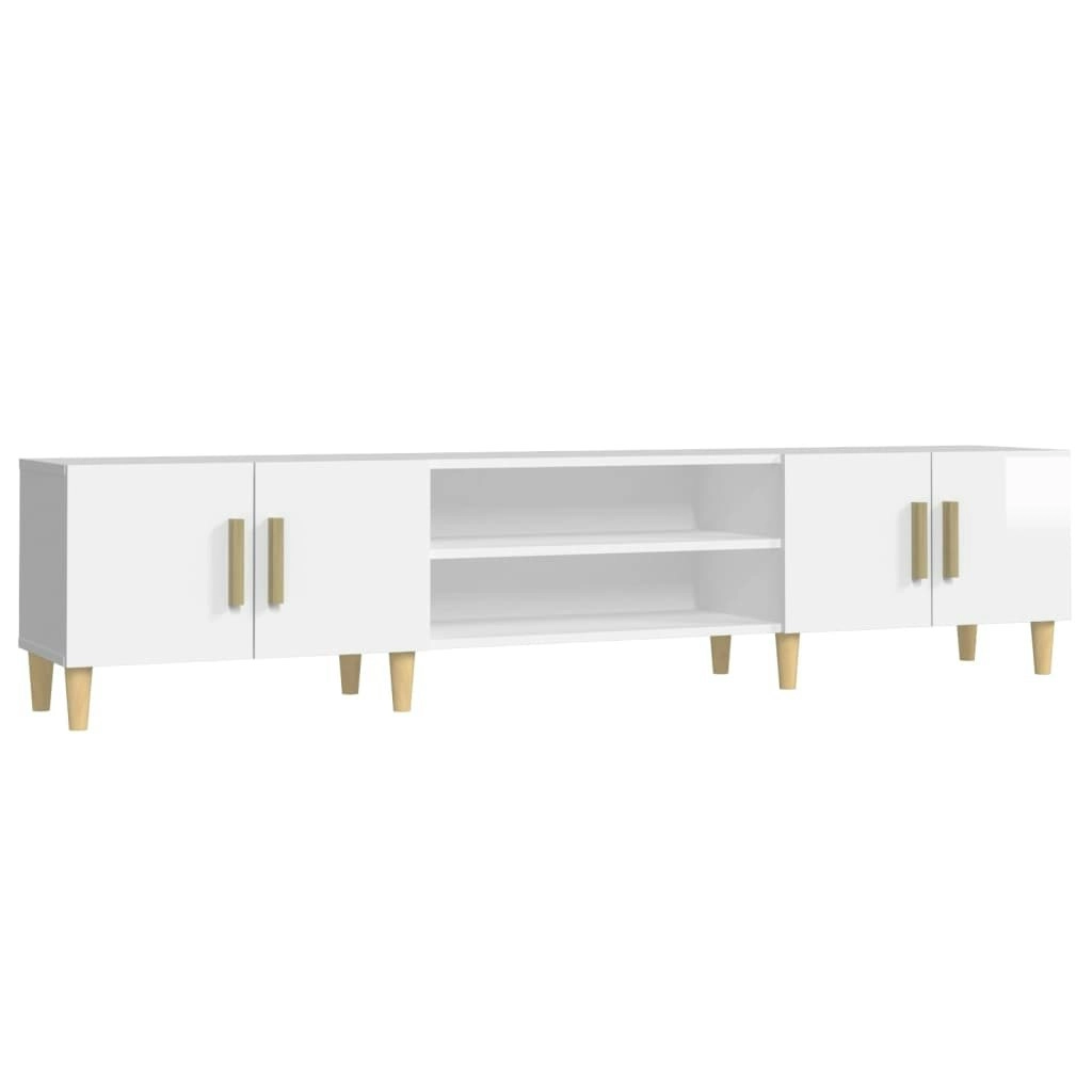 TV Cabinet High Gloss White 180x31.5x40 cm Engineered Wood 816258