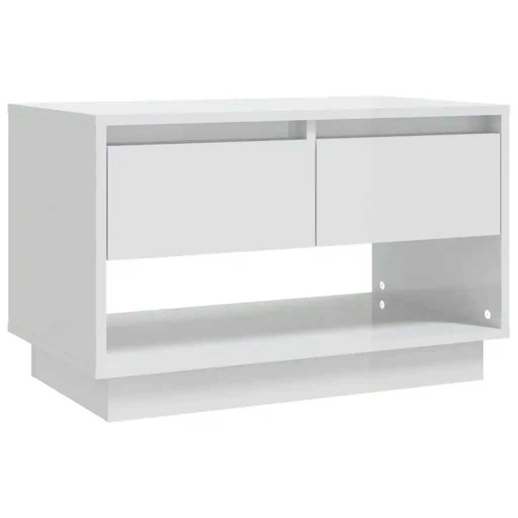 TV Cabinet High Gloss White 70x41x44 cm Engineered Wood 809500