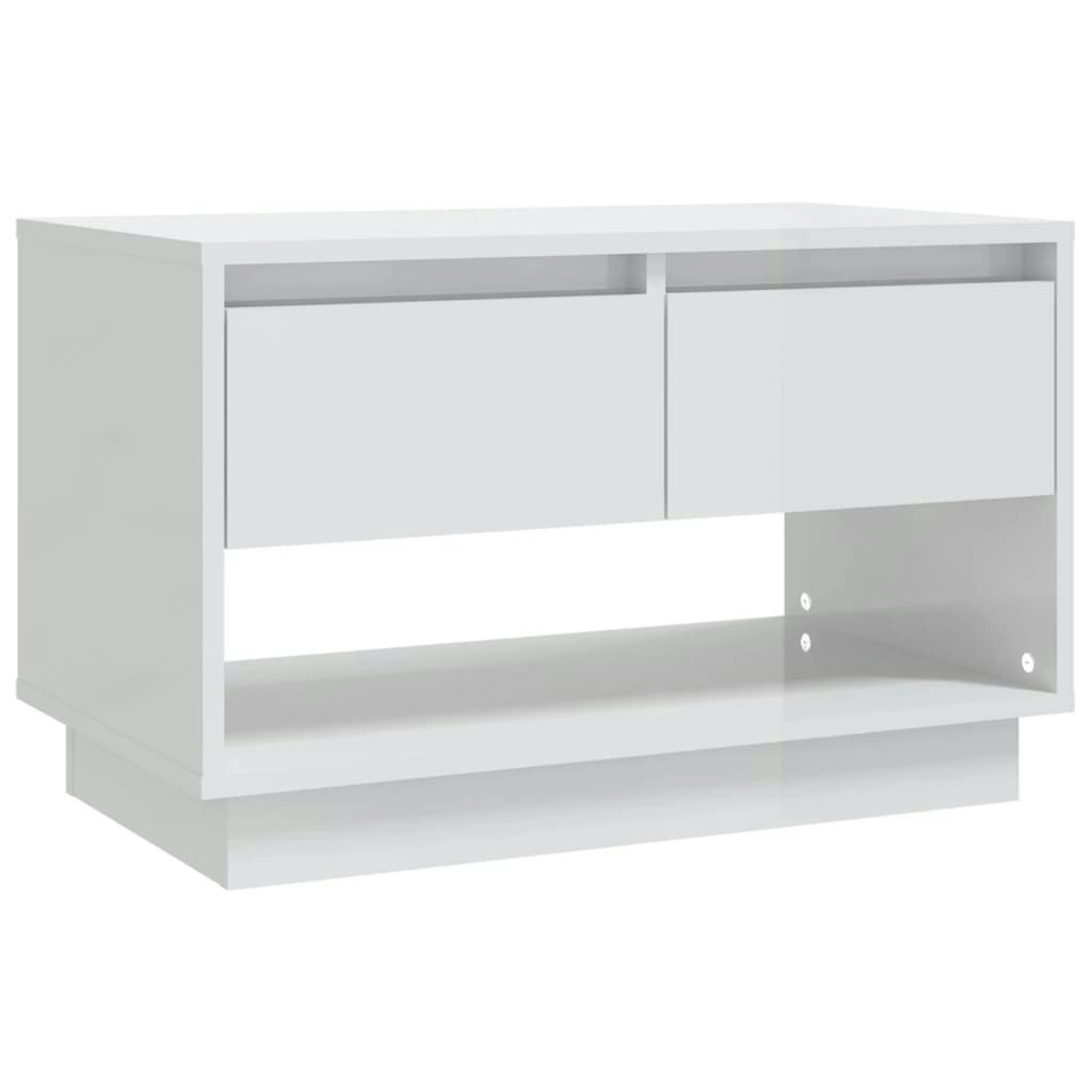 TV Cabinet High Gloss White 70x41x44 cm Engineered Wood 809500