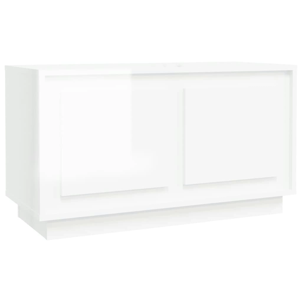 TV Cabinet High Gloss White 80x35x45 cm Engineered Wood 819854