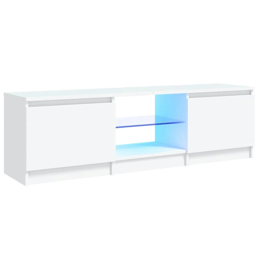 TV Cabinet with LED Lights White 120x30x35.5 cm 804283