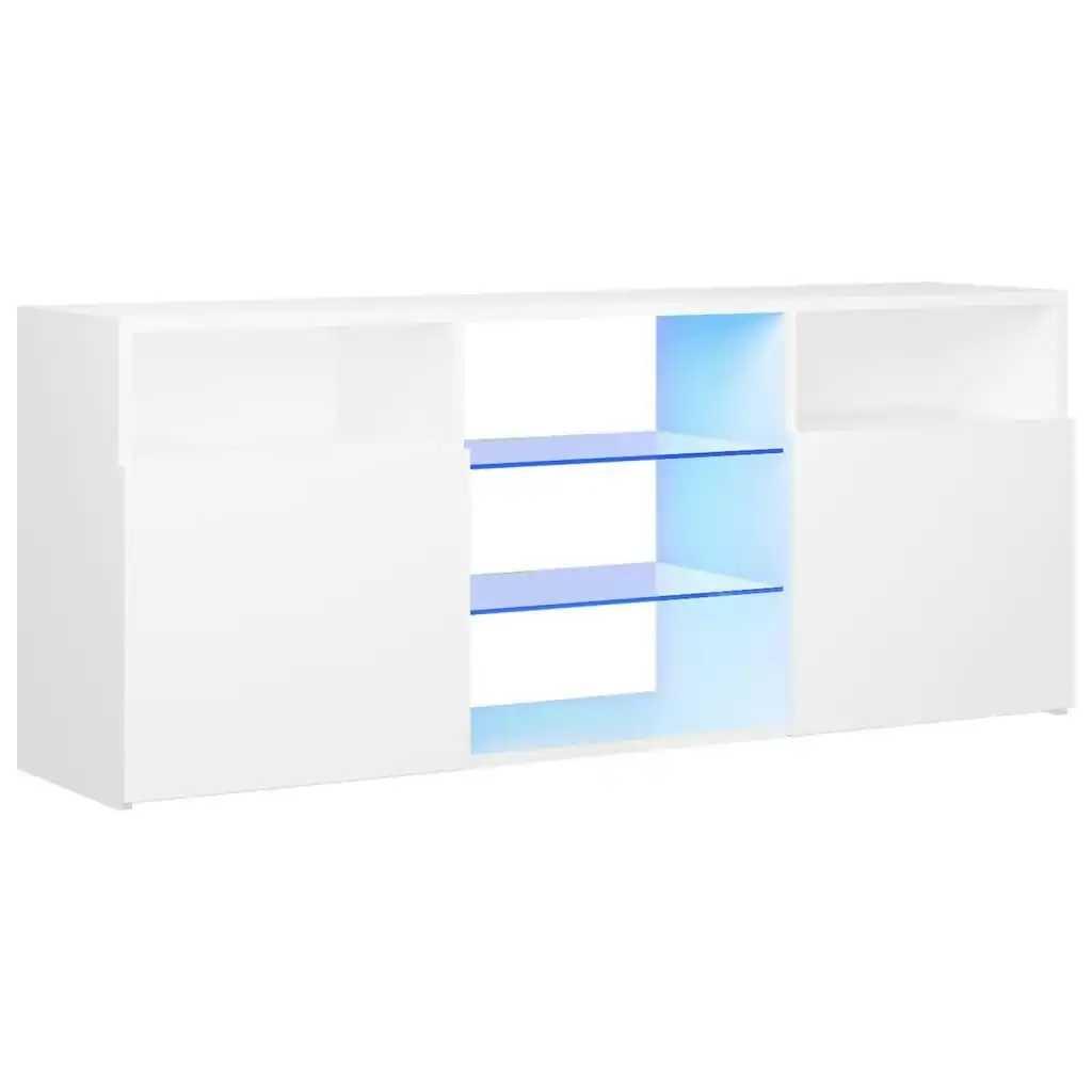 TV Cabinet with LED Lights White 120x30x50 cm 804301