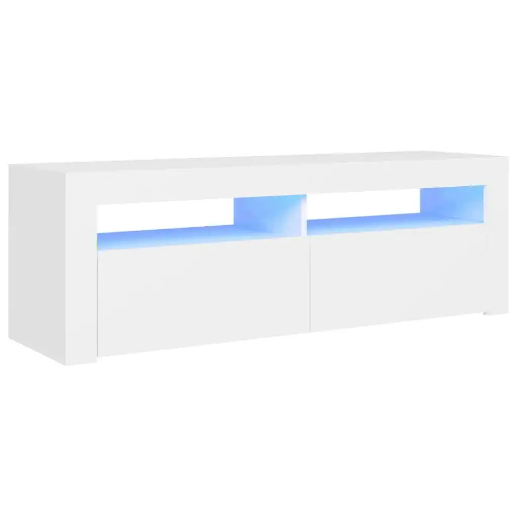 TV Cabinet with LED Lights White 120x35x40 cm 804310