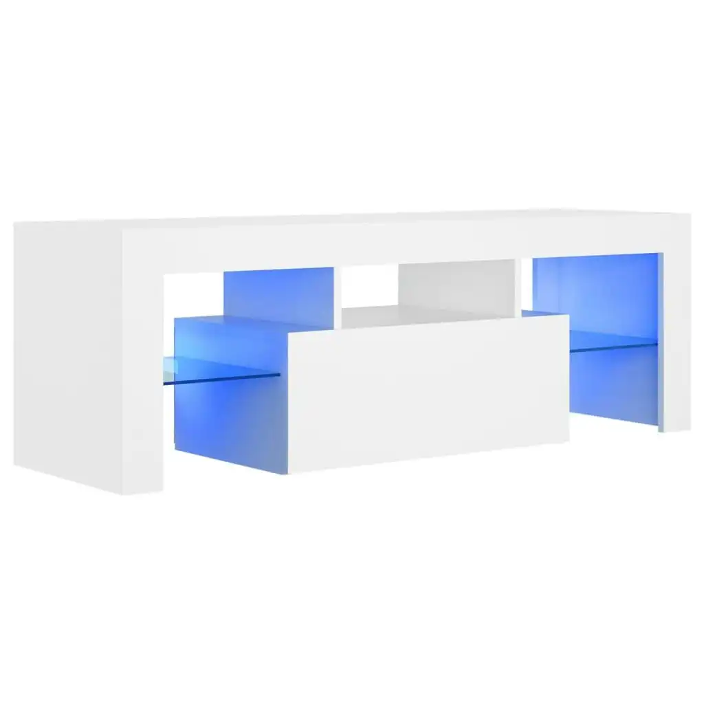 TV Cabinet with LED Lights White 120x35x40 cm 804346