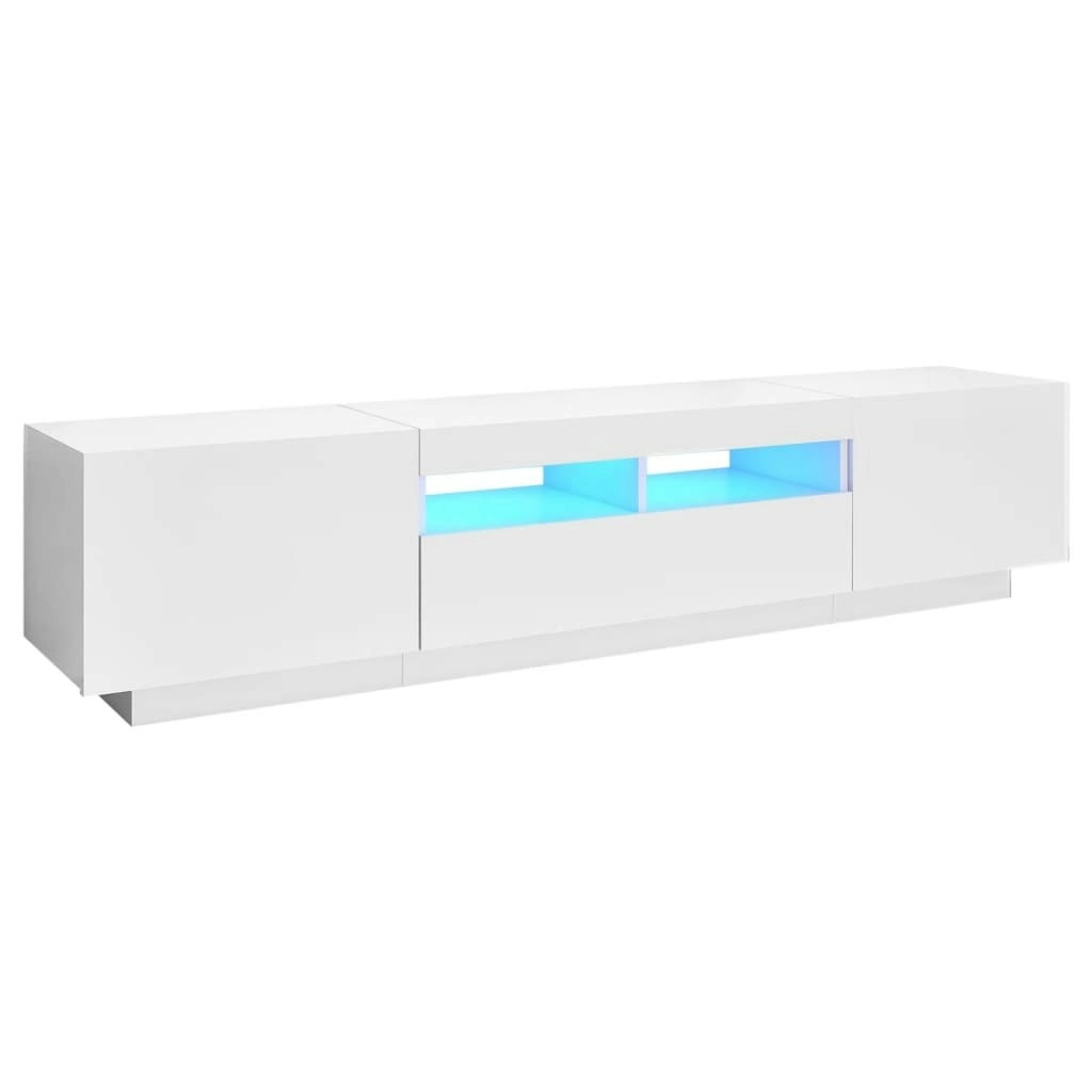 TV Cabinet with LED Lights White 180x35x40 cm 3081897