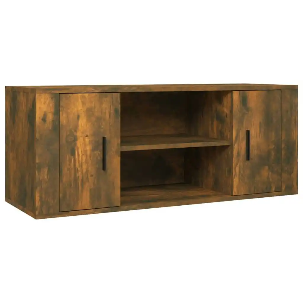 TV Cabinet Smoked Oak 100x35x40 cm Engineered Wood 823096