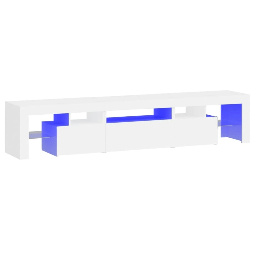 TV Cabinet with LED Lights White 200x36.5x40 cm 3152810