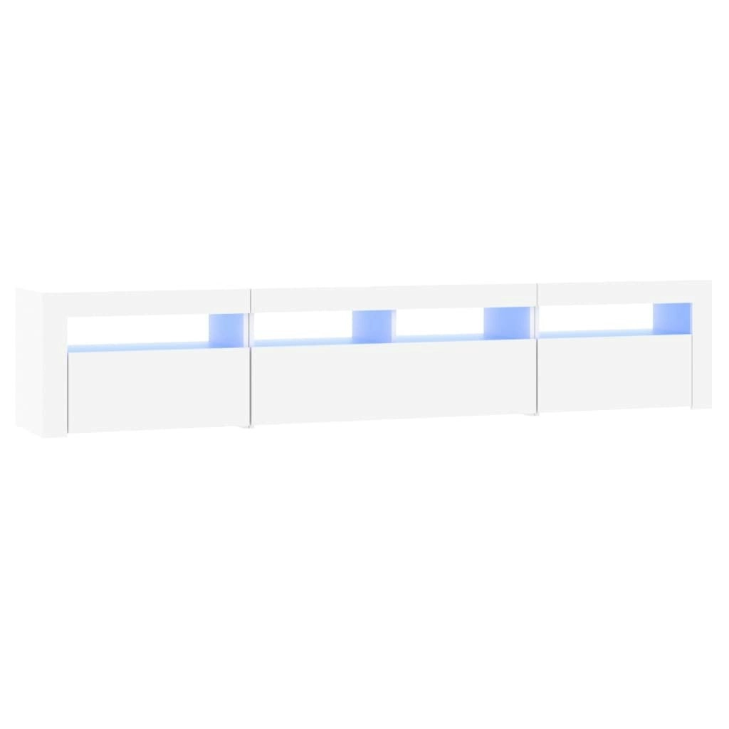 TV Cabinet with LED Lights White 210x35x40 cm 3152730