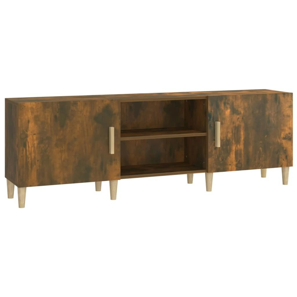 TV Cabinet Smoked Oak 150x30x50 cm Engineered Wood 817501