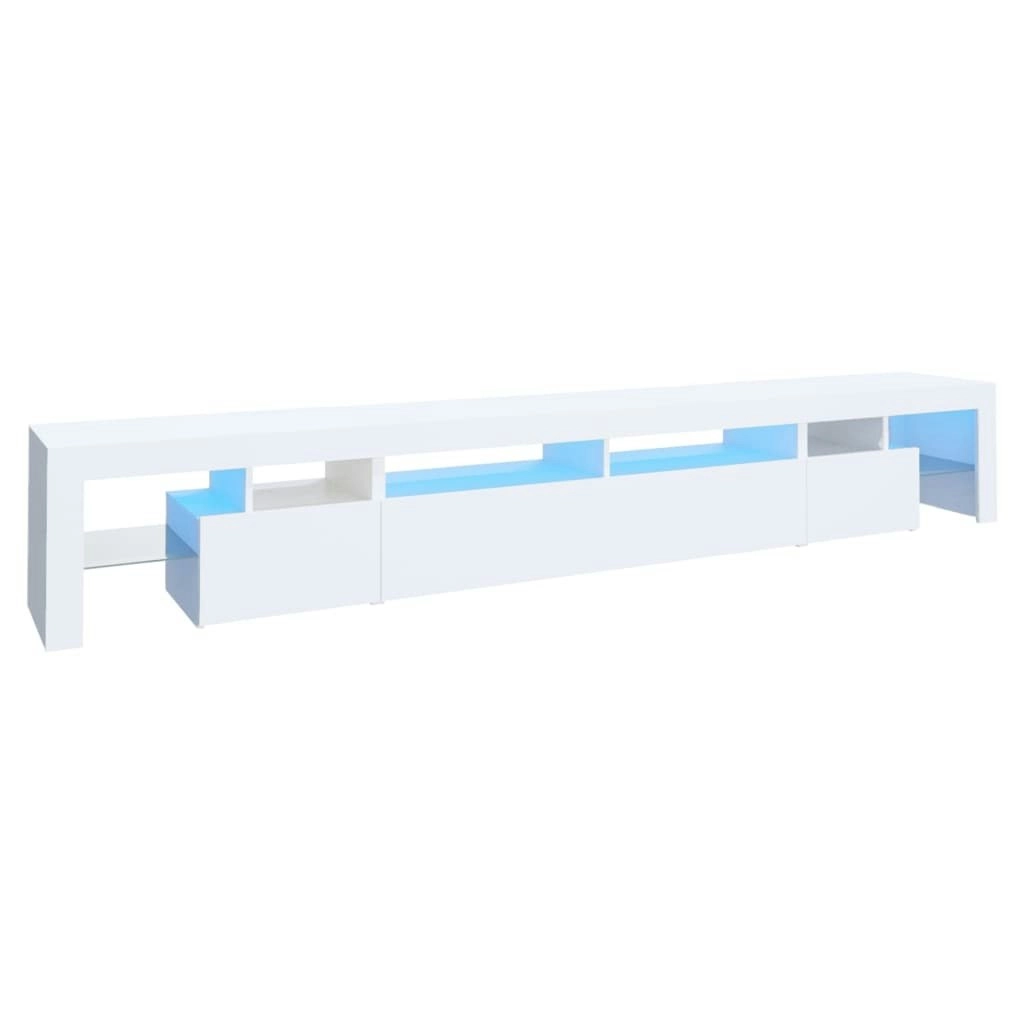 TV Cabinet with LED Lights White 260x36.5x40 cm 3152778