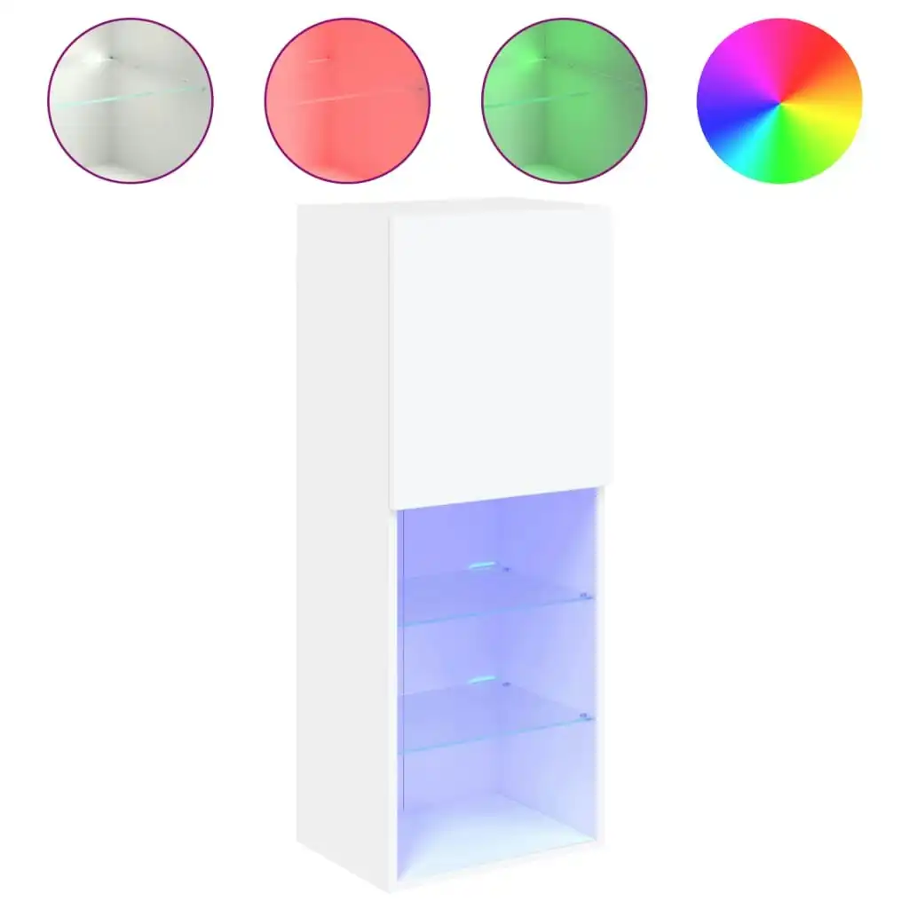 TV Cabinet with LED Lights White 40.5x30x102 cm 837057